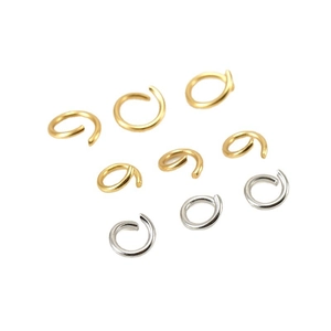 Polished 18K gold and silver stainless steel open jump rings for DIY jewelry making