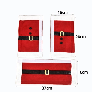 Detailed size specifications for red Christmas appliance handle covers set with dimensions