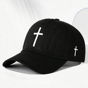 Embroidery Cross Baseball Cap Breathable Polyester Sunshade Hat Adjustable Outdoor Sport Headwear Casual Hip Hop Unisex