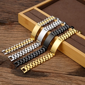 Edelstahl Gliederarmbänder im Präsidenten-Stil in Gold, Silber und Schwarz für Damen und Herren