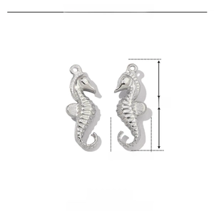 Pendentif hippocampe en acier poli avec dimensions 29x10mm pour création de bijoux DIY