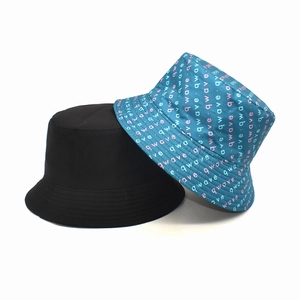 Bucket Hat Polyester Letter Print Sun Protection Reversible Outdoor Streetwear Style Fisherman Cap