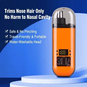 ABS Electric Nose Hair Trimmer Rechargeable LCD Display Waterproof Personal Care Grooming Tool Portable Compact