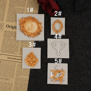 Baroque Retro Embossed Photo Frame Border Lace Silicone Mold For Fondant Cake Decorating Chocolate Resin DIY Craft