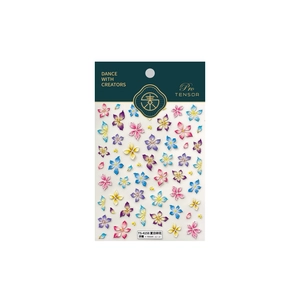 Stickers à ongles 3D en relief fleurs d'été TS-4158 aux motifs colorés