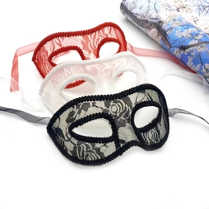 Elegant lace masquerade masks for women in black, white, and red for party costumes