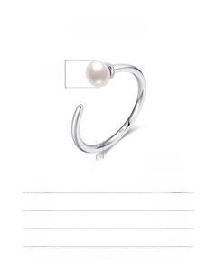 Detailed specs of S925 sterling silver adjustable ring with 5.5mm natural pearl