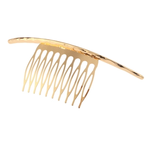 Eleganter goldener Metall-Haarkamm mit Struktur für Vintage-Hochzeitsfrisuren