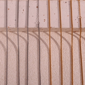 Minimalist 18K gold and silver plated stainless steel box chain necklaces set