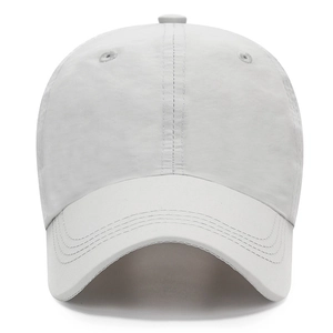 Minimalist white quick-dry baseball cap with breathable eyelets for outdoor sun protection