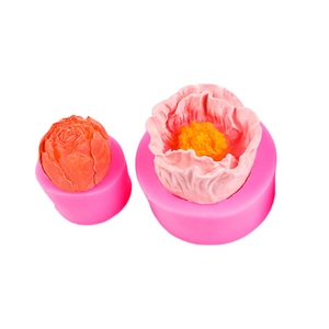 Juego de moldes de silicona de flores de rosa y peonía para decorar pasteles