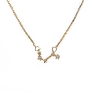 Minimalist gold constellation necklace with cubic zirconia pendant for women