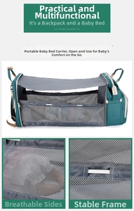 Details der atmungsaktiven Netzseiten und der stabilen Halterung des Baby-Reisebettes.