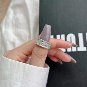 Detailed macro view of an exquisite S925 sterling silver ring with sparkling zircon