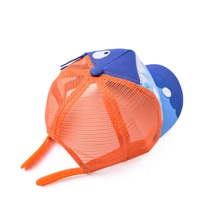 Casquette de baseball requin bleu et orange pour enfants avec maille respirante et réglable