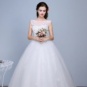 Robe De Mariée En Dentelle Épaules Dénudées Longueur Sol Tulle Robe De Bal Élégante Grande Taille Broderie Florale