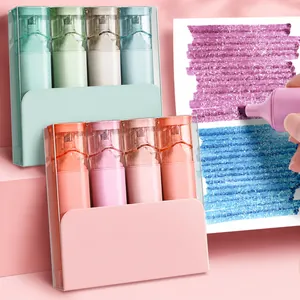 Nebula Thema Glitzer Textmarker Kunststoff Weiche Morandi Farben Sortiert Für Studenten Studium Scrapbooking Journaling Schreibwaren