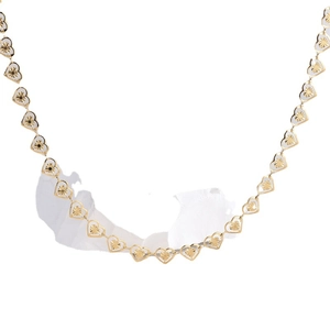 Elegant gold plated stainless steel necklace featuring hollow heart-shaped sunburst links