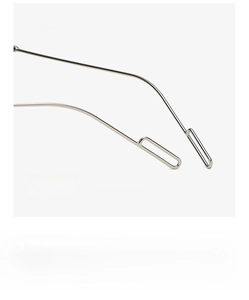 Makro-Detail der silbernen Metallbügel mit gebogenem Anti-Klemm-Design bei Sonnenbrillen
