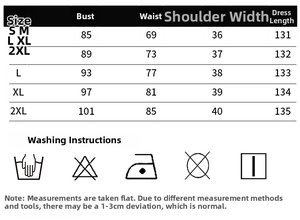 Tableau détaillé des tailles pour la robe sans manches de style français avec mesures