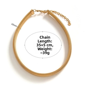 Detail view of 10mm wide gold snake bone chain with 35 plus 5cm length and 39g weight