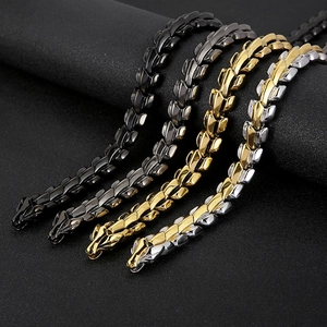 Dragon Bone Keel Chain Necklace And Bracelet Stainless Steel Hip Hop Punk Heavy Metal Jewelry For Men Women