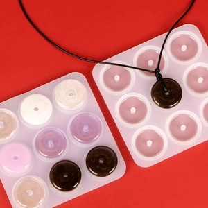 DIY silicone mold for round donut pendants with finished resin craft examples