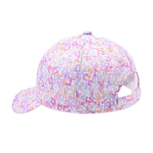 Kids floral print baseball cap made of cotton with adjustable strap and curved brim