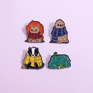 Creative Cartoon Animal Enamel Pins Academy Style Alloy Brooch Cute Badge Accessories For Backpacks Hats Clothes Unisex Gift