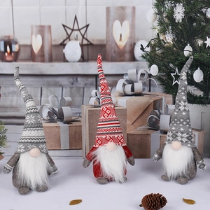 Christmas Gnome Doll Faceless Elf Ornament Nordic Style Fabric Felt Artificial Fur For Home Desktop Holiday Decoration