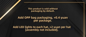Detail view of optional gift packaging with OPP bags and LED light accessories