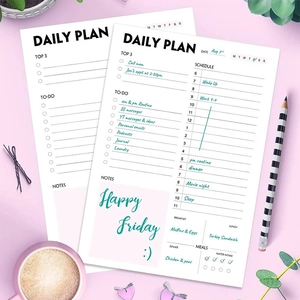 Detail of English daily planner with schedule and to-do list on aesthetic desk setting