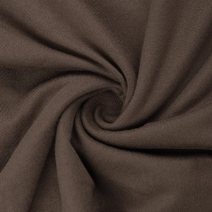 Macro detail of dark brown knit fabric showing fine texture and soft drape