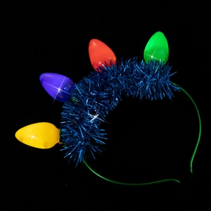 Christmas headband with glowing colorful light bulbs for holiday party festive accessories