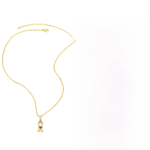 Detailed size specifications for mermaid princess pendant necklace with zircon crystals