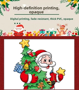 Detail of thickened PVC Christmas sticker with high-quality digital printing and opaque finish