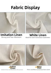 Detail showing textures of linen and cotton fabrics for portable cosmetic makeup bags