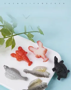 Détails de modèles miniatures réalistes de fruits de mer en PVC, homard et poisson