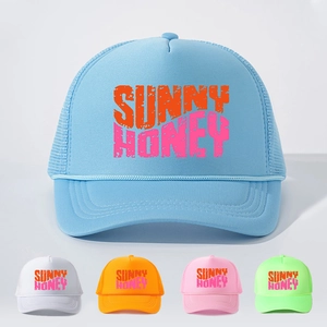 Vintage Trucker Hat Polyester Breathable Mesh Back Sun Protection Summer Outdoor Adjustable For Men Women