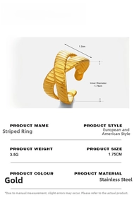 Detail showing dimensions and technical specifications of the golden linear cross ring