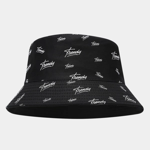 Bob classique en coton noir avec imprimé blanc Trendy pour la protection solaire