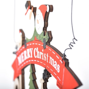 3D Weihnachtsanhänger aus Holz mit Merry Christmas Schriftzug für festliche Dekoration