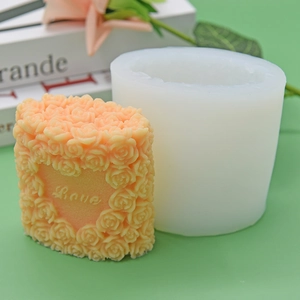 DIY rose heart silicone mold for baking cakes and making Love scented candles