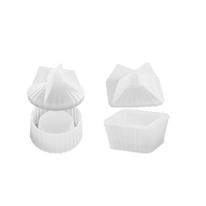 Moules en silicone ronds et carrés à rayures pour photophores et boîtes de rangement