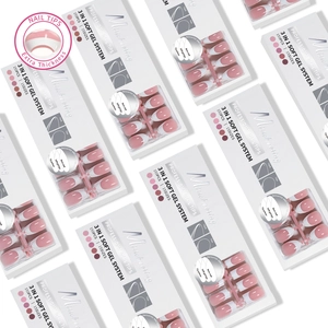 Pink French soft gel nail tips set with 150 pieces in 15 sizes and 3-in-1 system