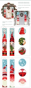 Detailed view of Christmas Gnome door banners featuring high-quality digital printing
