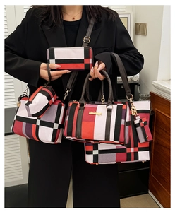 Ensemble de 6 sacs à main à carreaux classiques comprenant un cabas et des sacs à bandoulière