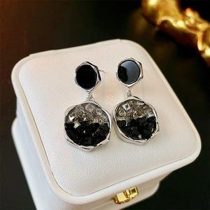 Boucles D'oreilles Pendantes En Cristal Géométrique Irrégulier Avec Tige En Argent Sterling 925 Bijoux De Mode Pour Femmes