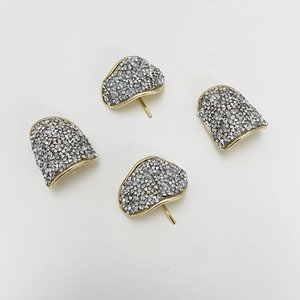 Fan Shaped Ponytail Hook Hair Clip Alloy Rhinestone Sparkly Starry Design Fashionable Elegant Hair Accessory For Women