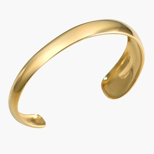 Minimalist wide gold cuff bracelet with a highly polished mirror finish and open design